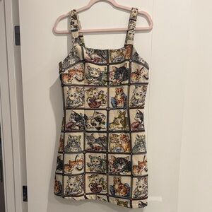 SHEIN Cat Print Mini Dress - Multicolor